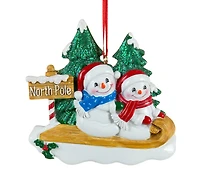Snowman  Couple Ornament