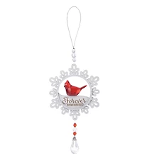 Rustic Snowflake Cardinal