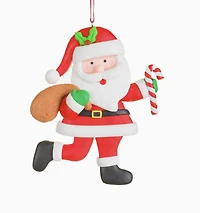 White/Red Santa Ornament Giving Out Candycanes