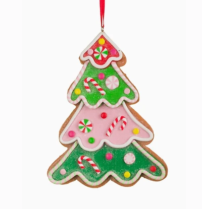Green/Pink Glittery Christmas Tree Ornament
