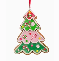 Green/Pink Glittery Christmas Tree Ornament