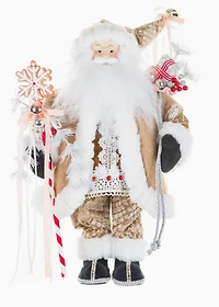 Cream Gingerbread Santa Figurine w/ Presents