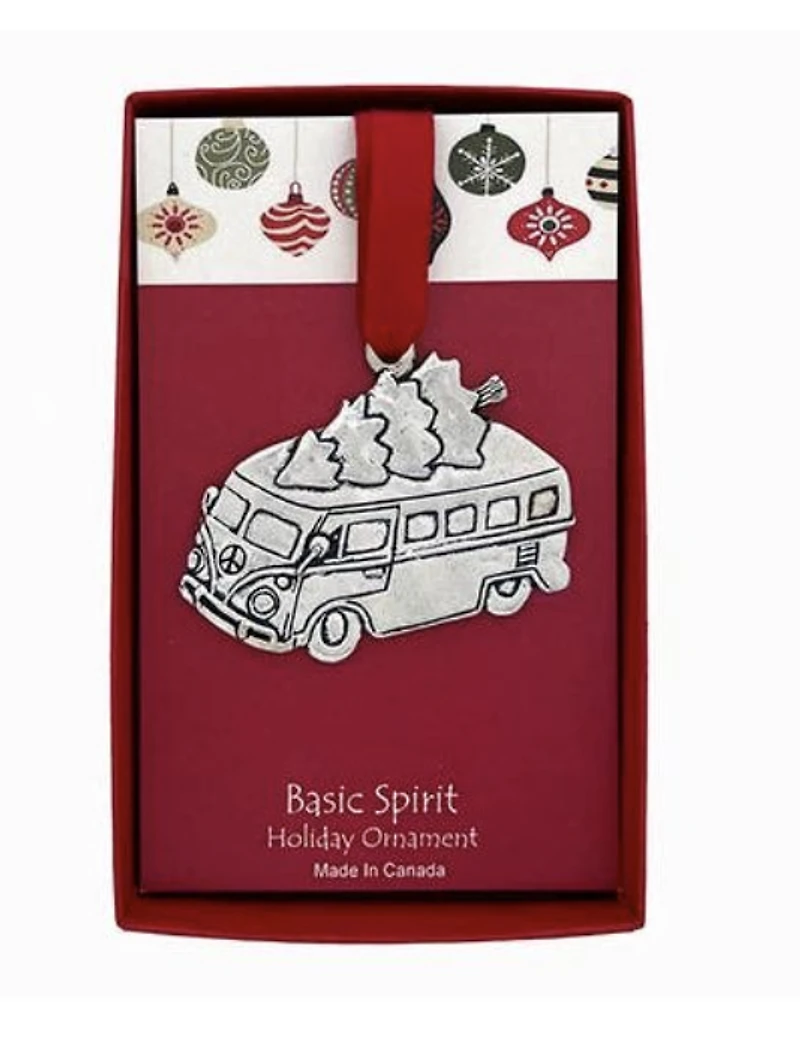 Pewter Van Holiday Ornament
