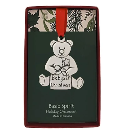 Pewter Teddy Baby's 1st Ornament
