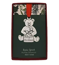 Pewter Teddy Baby's 1st Ornament