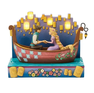 Tangled Boat with LED Lanterns Figurine