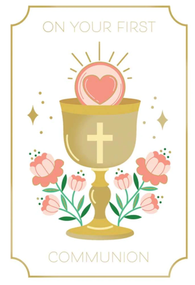 Chalice & Flowers Communion Card