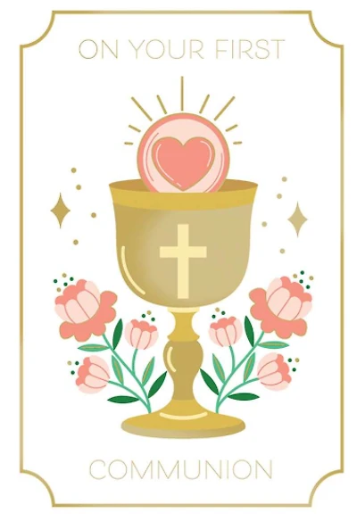 Chalice & Flowers Communion Card