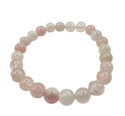 Gemstone 8 mm Round Bracelet-Rose Quartz