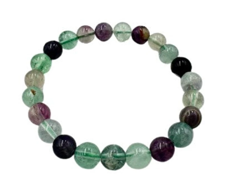 Gemstone 8 mm Round Bracelet-Flourite