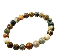 Gemstone 8 mm Round Bracelet-Ocean Jasper