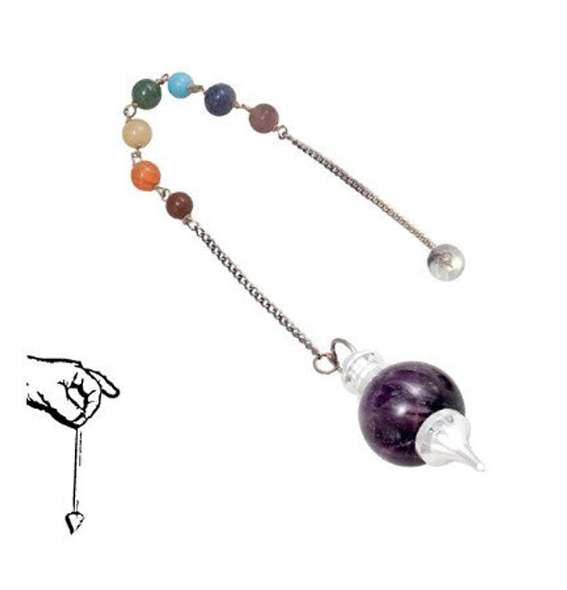 Chakra Teardrop Pendulum - Amethyst