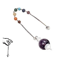 Chakra Teardrop Pendulum - Amethyst
