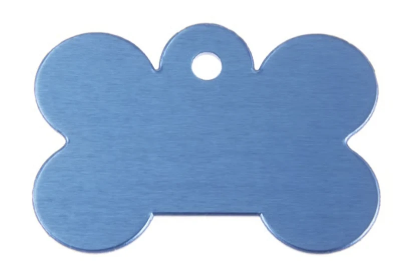 Dog bone large Aluminum Anodized Blue (Includes Engraving)