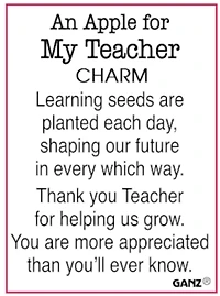 An Apple for My Teacher Charm