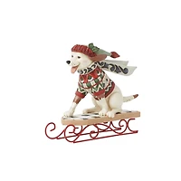Highland Glen Dog on Sled Figuine