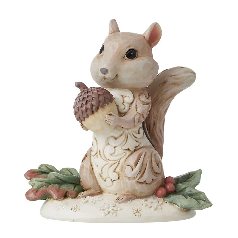 Woodland Chipmunk Holding Acorn Figurine