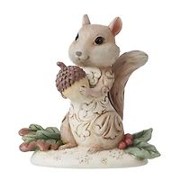 Woodland Chipmunk Holding Acorn Figurine