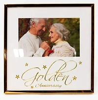 Golden Anniversary Frame w/ Stars - 6"x4"