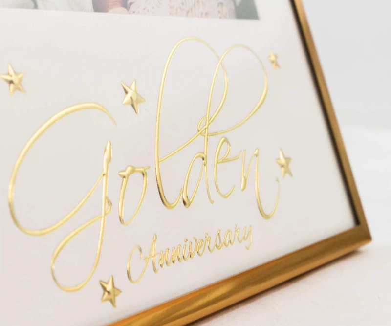 Golden Anniversary Frame w/ Stars - 6"x4"