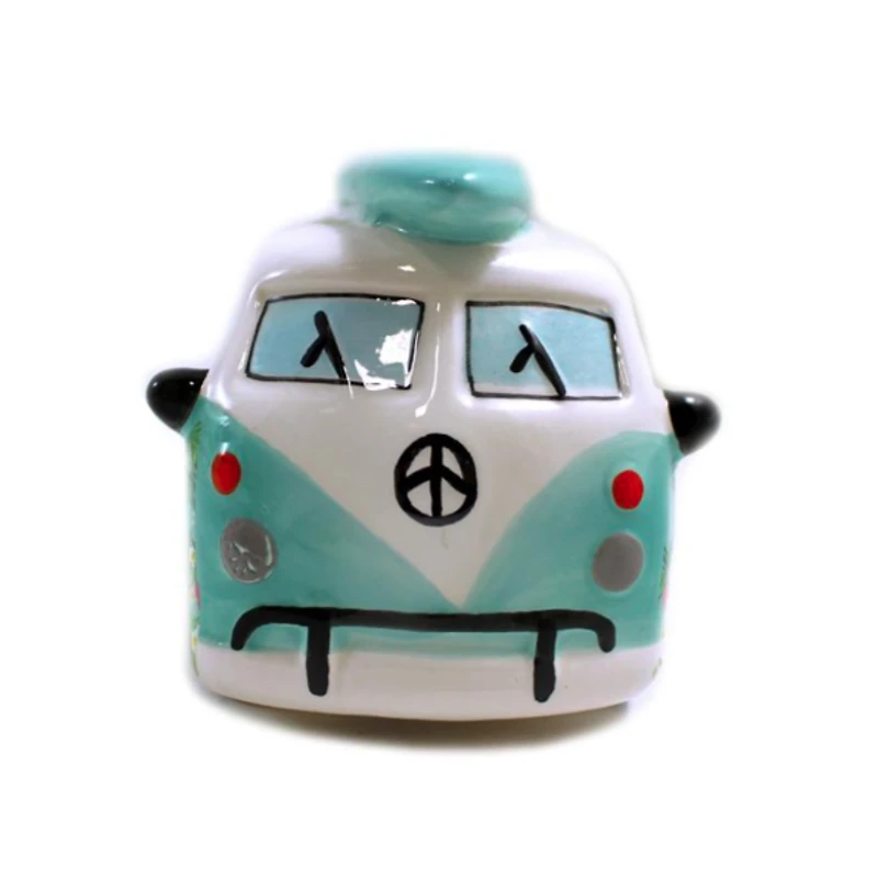 Teal Bus w/ Surfboard Money Bank