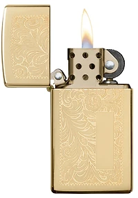 Brass Venetian Slim Zippo Lighter