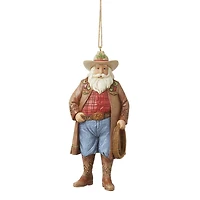 Western Santa with Cowboy Hat Ornament
