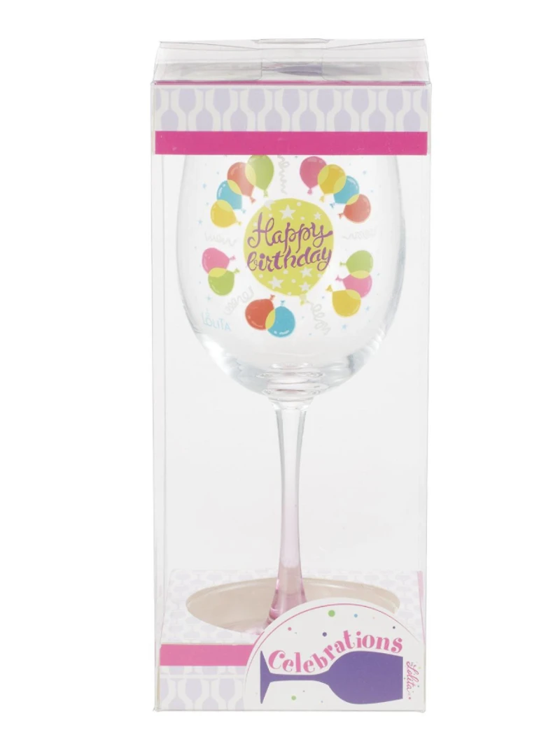 Celebration Birthday Balloons Wine Glass