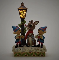 Rudolph and Elves Caroling Figurine