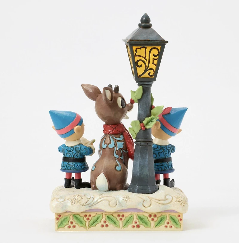 Rudolph and Elves Caroling Figurine