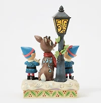 Rudolph and Elves Caroling Figurine