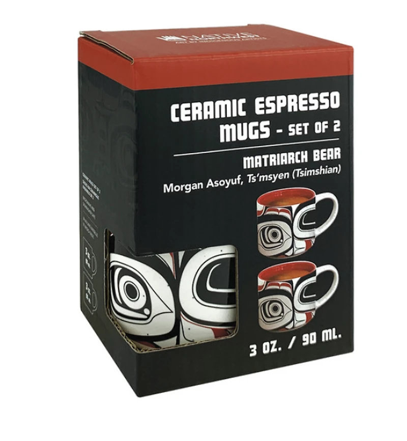 Ceramic Espresso Mugs - Set of 2 (Matriarch Bear)