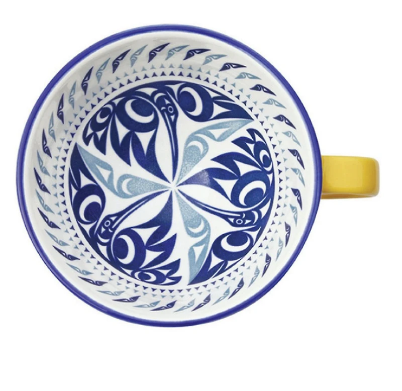 Porcelain Art Mug - Hummingbird (Yellow)