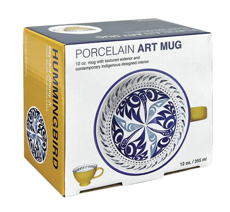 Porcelain Art Mug - Hummingbird (Yellow)