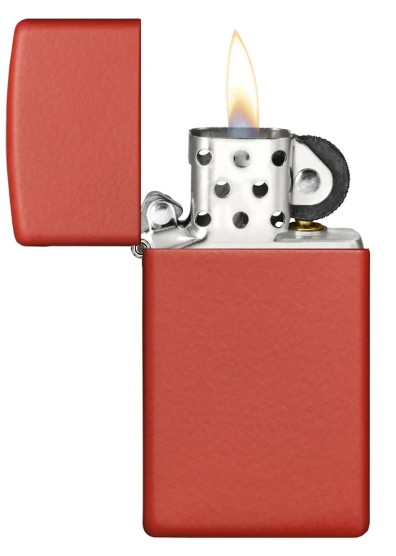 Slim Red Matte Zippo Lighter