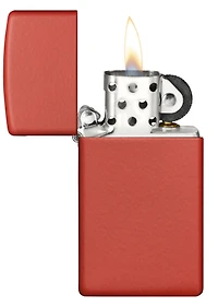 Slim Red Matte Zippo Lighter