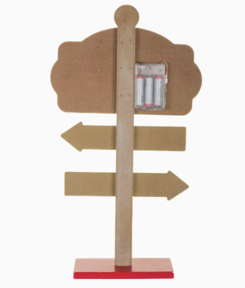 Red/Green Illuminated North Pole Guidepost Accent