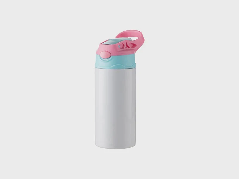 Customizable Pearl Coating™ 12oz Sublimation Kids Stainless Steel Bottle with Silicon Straw