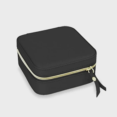 Mele and Co Stow and Go Vegan Leather Travel Jewelry Case (Black)