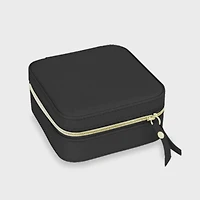 Mele and Co Stow and Go Vegan Leather Travel Jewelry Case (Black)