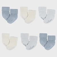 Blue 6pk Socks (0-6 Months)