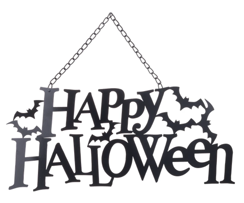 Happy Halloween with Bats Wall Decor