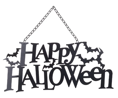 Happy Halloween with Bats Wall Decor