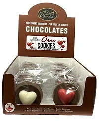 Chocolate Oreo Cookies - Red & White Hearts