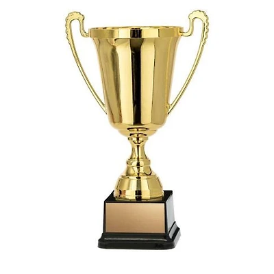 Gold Trophy Cup on Black Square Base