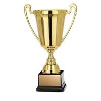 Gold Trophy Cup on Black Square Base