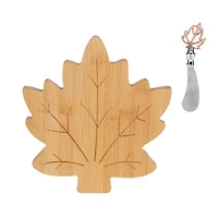 Maple Leaf Cheese Board with Spreader Set (2 pc. set)