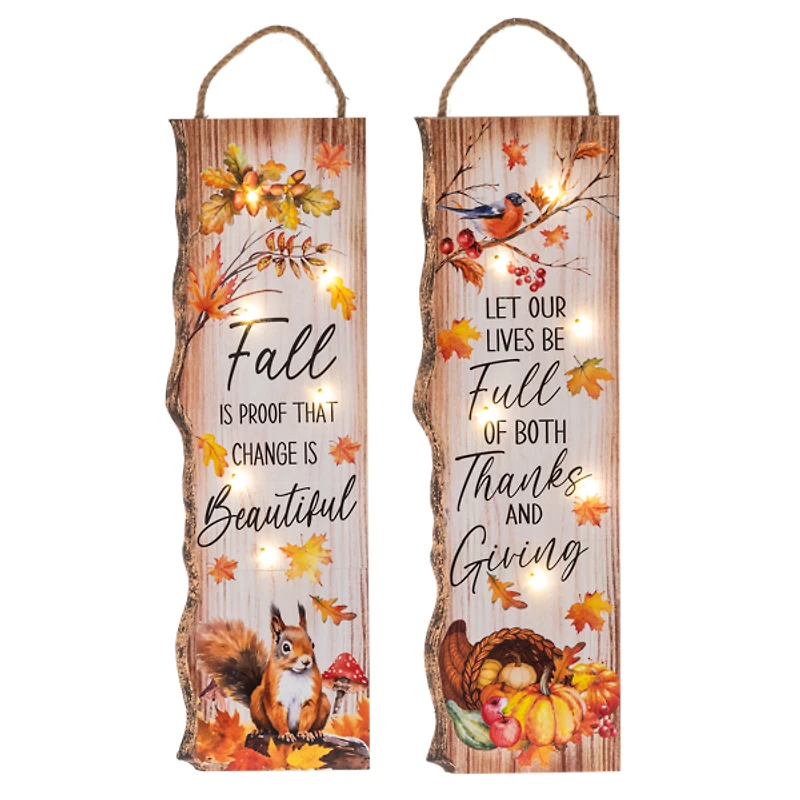 Fall Blessings Light Up Plaque