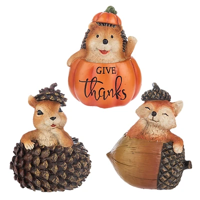 Thankful Fall Critter Figurine