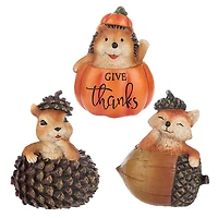 Thankful Fall Critter Figurine